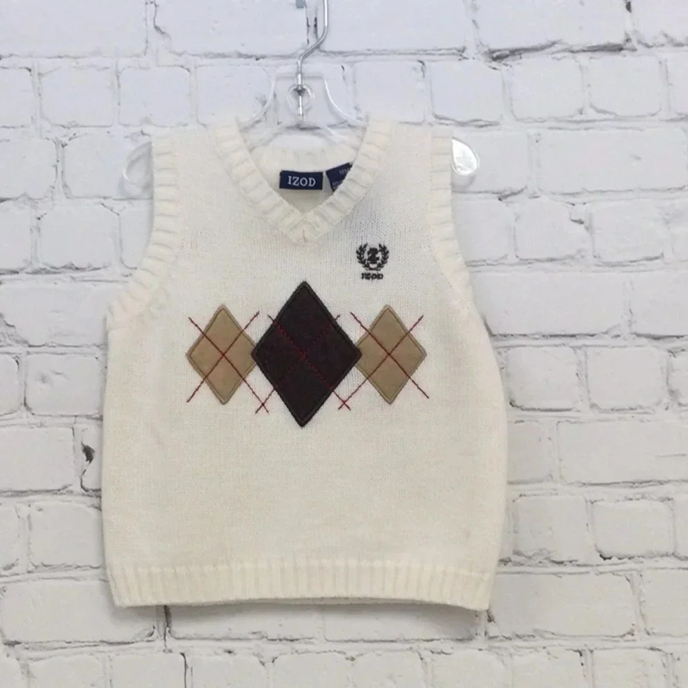 Izod 18M Cream Sweater Vest